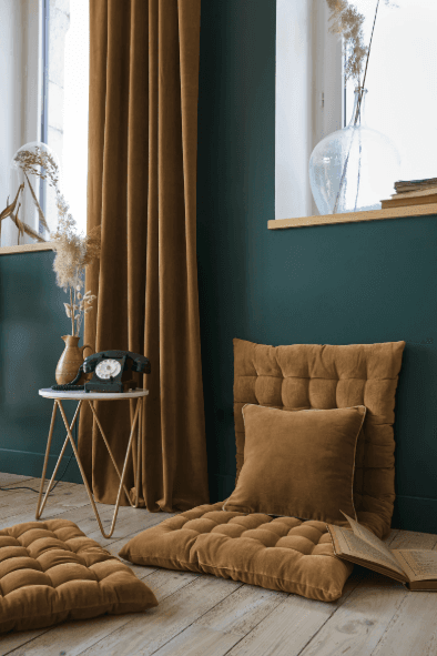 Coussin Velours Camel